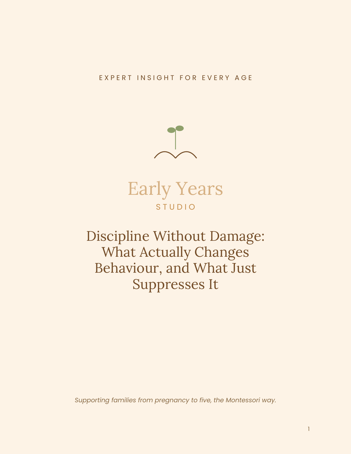 Early Years Studio — Discipline Without Damage