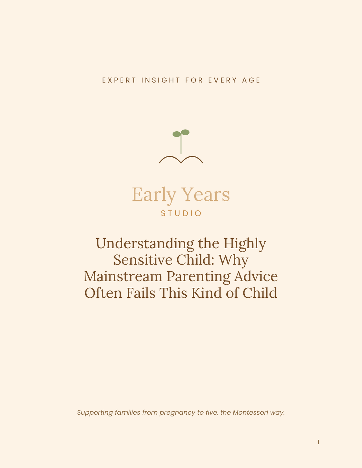 Early Years Studio — Understanding the Highly Sensitive Child
