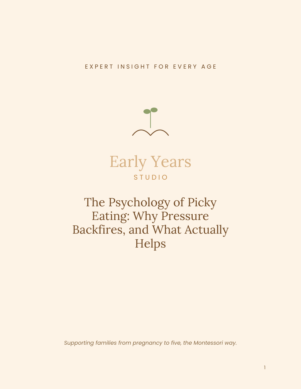Early Years Studio — The Psychology of Picky Eating